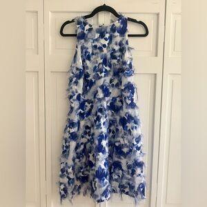 Blue and White Nicole Miller Mini Dress | Size 6